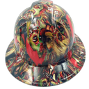 Color Zombie Art Custom Hydro Dipped Full Brim Hard Hat - Back View