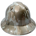 Desert Storm Digital Extreme Camo Custom Hydro Dipped Full Brim Hard Hat - Back View