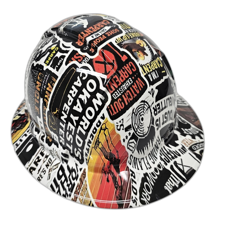 Carpenter Sticker Bomb hard hat back view