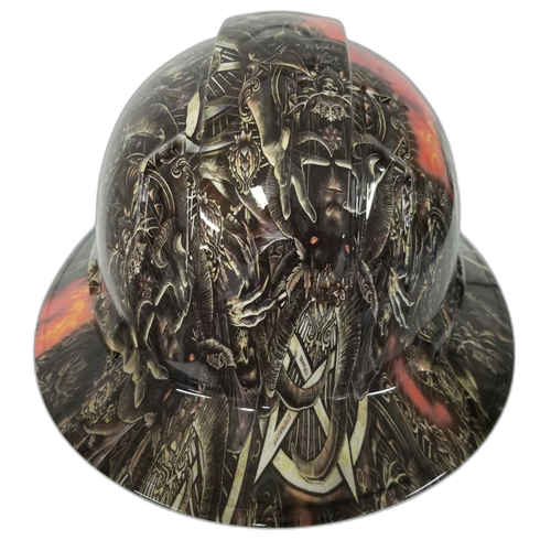 Eternal Chaos Devils Playground Custom Hydro Dipped Full Brim Hard Hat - Back View