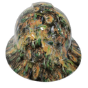 420 WEED HEAD realistic kush Custom Hydro Dipped Full Brim Hard Hat - Back View