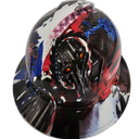 Liberty Or Death American Punisher USA Custom Hydro Dipped Full Brim Hard Hat - Back View