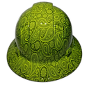 Green Apple Brad Paisleys Custom Hydro Dipped Full Brim Hard Hat - Back View