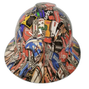 Sticker Bomb Custom Hydro Dipped Full Brim Hard Hat - Back View