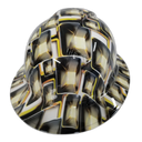 Hollywood Superstar Flash Cubes Custom Hydro Dipped Full Brim Hard Hat - Back View