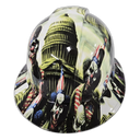 American Clown Show Democratic Clowns Custom Hydro Dipped Full Brim Hard Hat - Back View