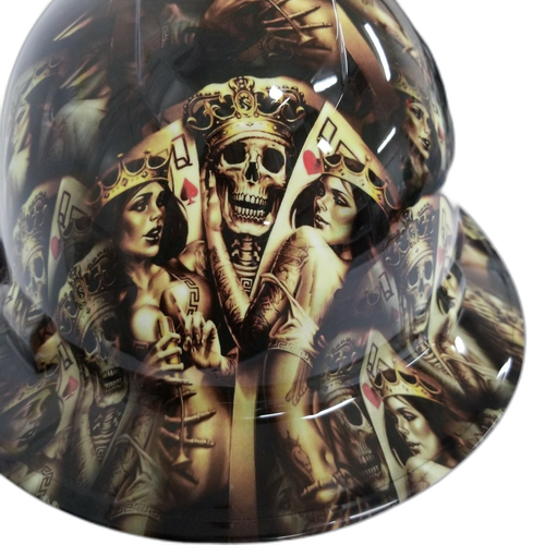 King's And Queens Custom Hydro Dipped Full Brim Hard Hat - Back View