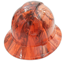 Deep Woods Blaze Camo Custom Hydro Dipped Full Brim Hard Hat - Back View