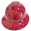Hot Pink Bandana Print Color Custom Hydro Dipped Full Brim Hard Hat - Back View