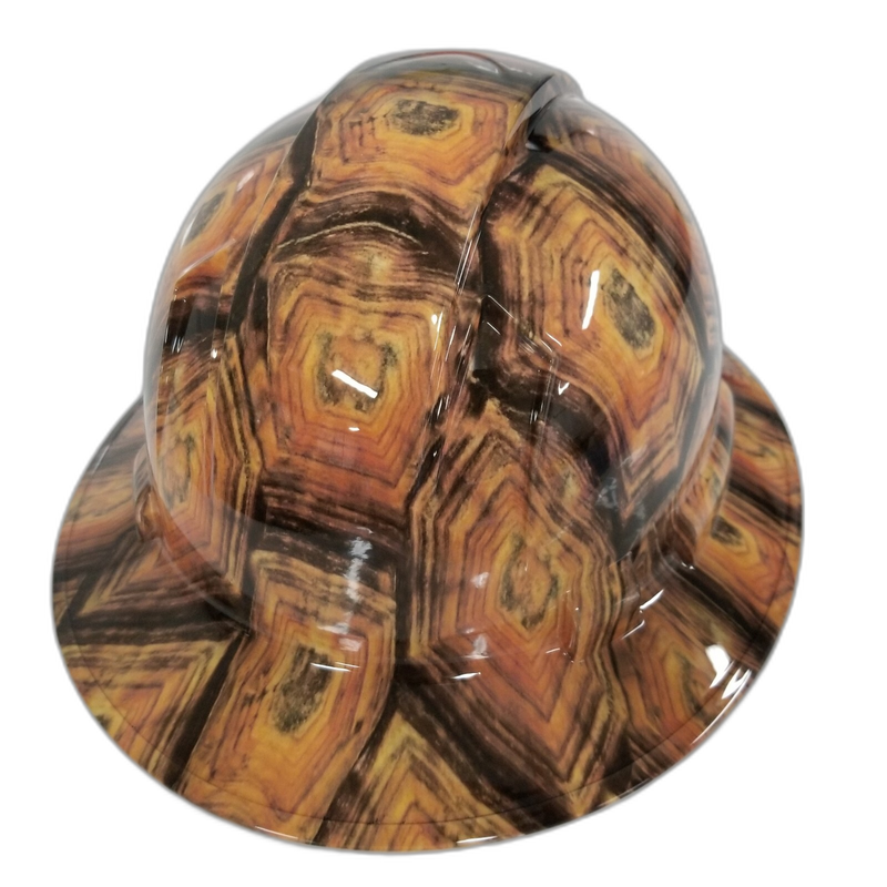 Realistic Tortoise Shell Pattern hard hat back view