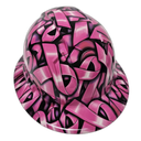 Breast Cancer Awareness In Your Face Custom Hydro Dipped Full Brim Hard Hat - Back View