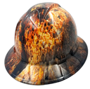 Rust Bucket Head Patina Custom Hydro Dipped Full Brim Hard Hat - Back View