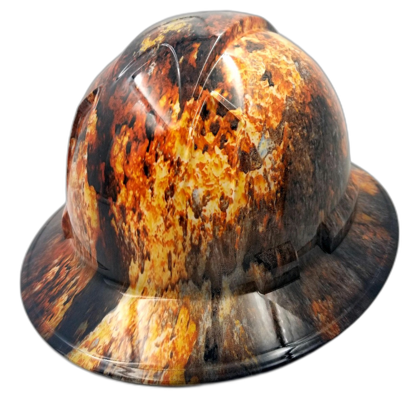 Rusted Metal Patina Iron hard hat back view