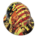 Old School Vintage American Soldier Custom Hydro Dipped Full Brim Hard Hat - Back View