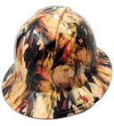 Human Reign Camo Crazy Custom Hydro Dipped Full Brim Hard Hat - Back View