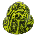Hi Vis Lime Welder Welder Up Custom Hydro Dipped Full Brim Hard Hat - Back View