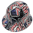 45 47 President Custom Hydro Dipped Full Brim Hard Hat - Back View