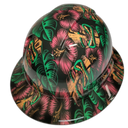Tiki Masks Polynesian Hawaiian Aloha Custom Hydro Dipped Full Brim Hard Hat - Back View