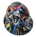 Jesus Light Of The World Full Color Nice Custom Hydro Dipped Full Brim Hard Hat - Back View