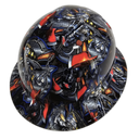 Heavy Duty Fireman F/D Clean Custom Hydro Dipped Full Brim Hard Hat - Back View