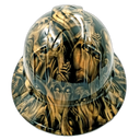 Petrified Wood Dead Wood Skulls Custom Hydro Dipped Full Brim Hard Hat - Back View