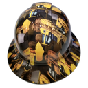 Bulldozer Heavy Equipment Custom Hydro Dipped Full Brim Hard Hat - Back View