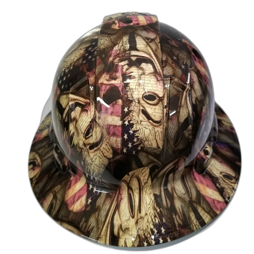 Anonymous AMERICAN PATRIOT EDITION Custom Hydro Dipped Full Brim Hard Hat - Back View