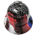 Jesus One Nation Under God Custom Hydro Dipped Full Brim Hard Hat - Back View