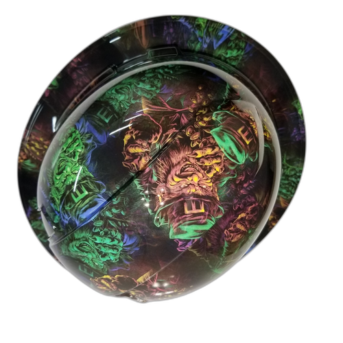 Leprechaun Irish Lucky Custom Hydro Dipped Full Brim Hard Hat - Back View