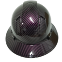 Purple Carbon Fiber Straight Lace Custom Hydro Dipped Full Brim Hard Hat - Back View