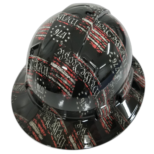 1776 We The People USA America Custom Hydro Dipped Full Brim Hard Hat - Back View