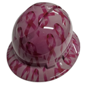 Breast Cancer Awareness Custom Hydro Dipped Full Brim Hard Hat - Back View