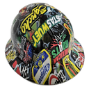 Mexican Extreme Sticker Bomb Custom Hydro Dipped Full Brim Hard Hat - Back View