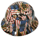 Don't Tread On Me American Flag Custom Hydro Dipped Full Brim Hard Hat - Back View