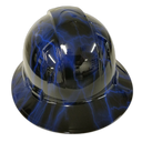 Blue Lightning Custom Hydro Dipped Full Brim Hard Hat - Back View