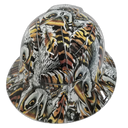 Snow Owl Camo Nature Animals Custom Hydro Dipped Full Brim Hard Hat - Back View