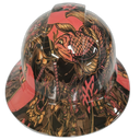 Japanese Foo Dog Koi Fish Custom Hydro Dipped Full Brim Hard Hat - Back View
