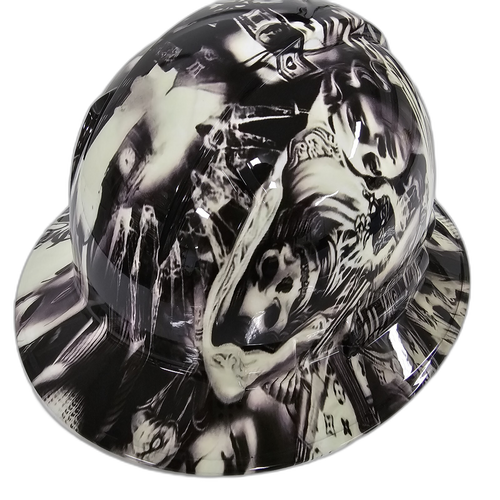 American Ganster Liberty Exclusive Custom Hydro Dipped Full Brim Hard Hat - Back View