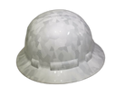 Military Antarctica Digital Camo Custom Hydro Dipped Full Brim Hard Hat - Back View