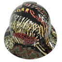 Animal Wild Kingdom Print Snake Skin Custom Hydro Dipped Full Brim Hard Hat - Back View