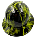 Lime Lightning Custom Hydro Dipped Full Brim Hard Hat - Back View