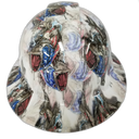 American Bass Fisherman USA Proud Custom Hydro Dipped Full Brim Hard Hat - Back View