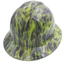 Wicked Fire Hi Vis Lime Custom Hydro Dipped Full Brim Hard Hat - Back View
