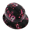 Hot Pink Voodoo Dolls Custom Hydro Dipped Full Brim Hard Hat - Back View