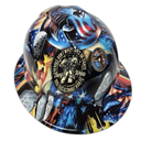 Veterans Memorial Day Salute USA Pride Custom Hydro Dipped Full Brim Hard Hat - Back View