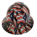 Puerto Rico Flag Design Custom Hydro Dipped Full Brim Hard Hat - Back View