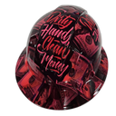 Hot Pink Dirty Hands Clean Money Women Custom Hydro Dipped Full Brim Hard Hat - Back View