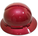 Candy Apple Red Custom Hydro Dipped Full Brim Hard Hat - Back View