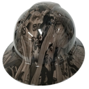 Morning Wood Bad Bones Woody Custom Hydro Dipped Full Brim Hard Hat - Back View