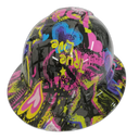 True Love Chalkboard Girly Custom Hydro Dipped Full Brim Hard Hat - Back View